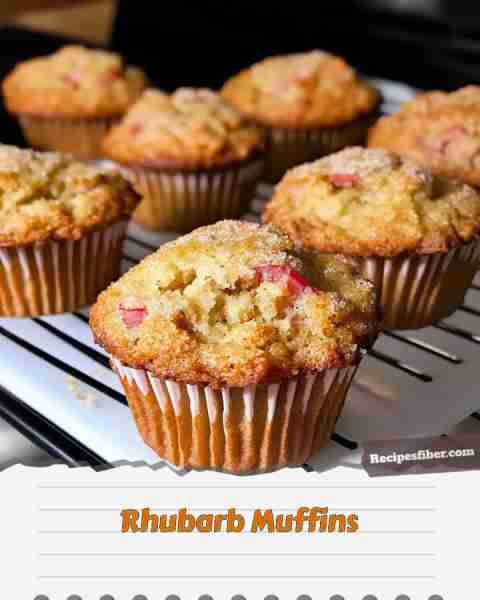 Rhubarb Muffins 🍰 Deliciously moist muffins with sweet rhubarb and a cinnamon topping. 📋 Ingredi...