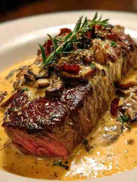 Steak with Haunted Bourbon Garlic Cream Sauce Ingredients: - 2 steaks (your choice of cut) - 1/4 cup...