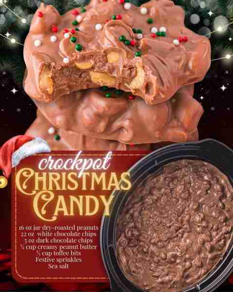CROCKPOT CANDY!🎄 5-Ingredients!! - Peanuts - White Chocolate Chips - Dark Chocolate Chips - Peanut...