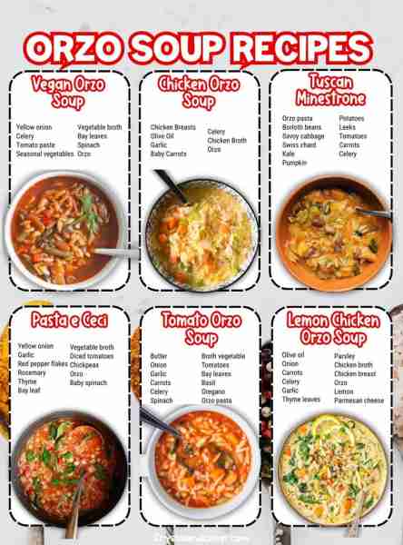 🥣 ORZO SOUP RECIPES As the weather cools off try one of these! LIST BELOW