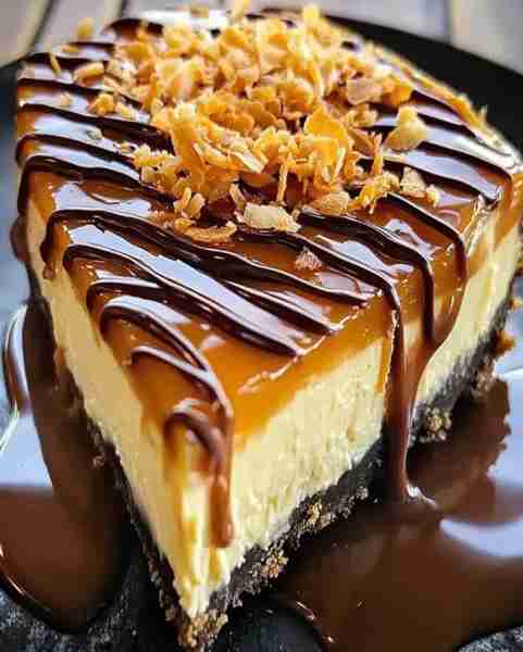Samoa Cheesecake Recipe Ingredients For the Crust: 1 ½ cups chocolate cookie crumbs 6 tablespoons un...