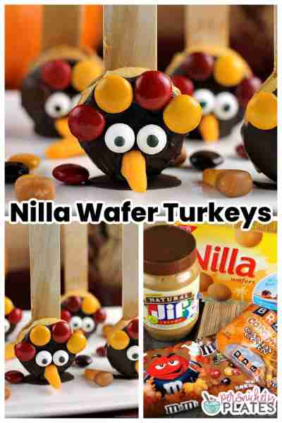 Instructions --> https://www.persnicketyplates.com/nilla-wafer-thanksgiving-turkeys/ Nilla Wafer Tur...