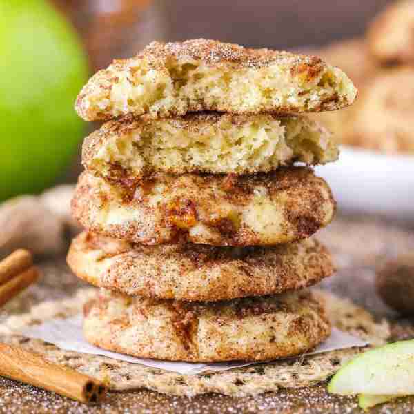 These Apple Snickerdoodle Cookies are soft, chewy and full of apple flavor! They have chopped apples...