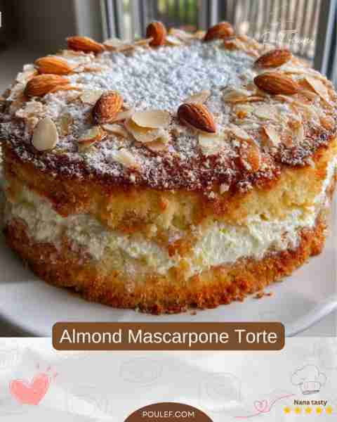 Almond Mascarpone Torte – Elegant Layers of Old-World Indulgence 🤍🌰 This delightful torte brings b...
