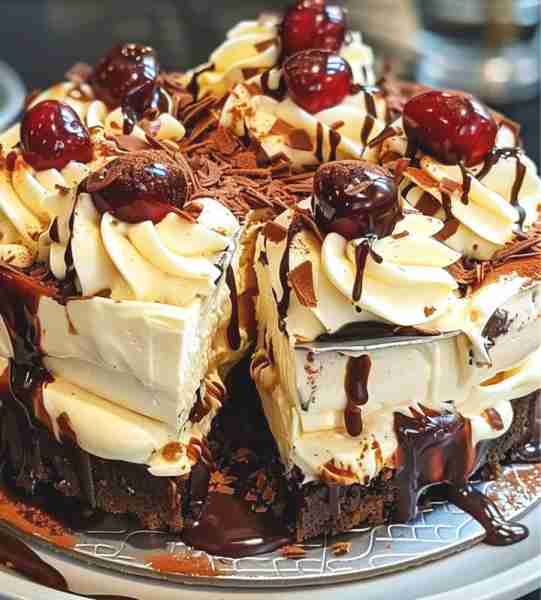 🍒🍫 Black Forest Cream Cake Recipe Rich chocolate. Fluffy cream. Juicy cherries. Pure harmony. 📌 R...