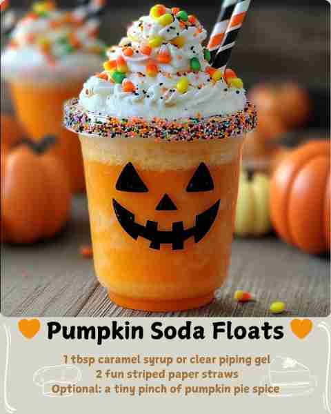 🧡 Pumpkin Soda Floats 🧡 What You’ll Need 4 big scoops vanilla ice cream (let it sit out for 5 minu...