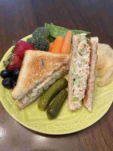 A Chicken Salad Sandwich is the perfect choice. Creamy chicken salad loaded with fresh ingredients s...
