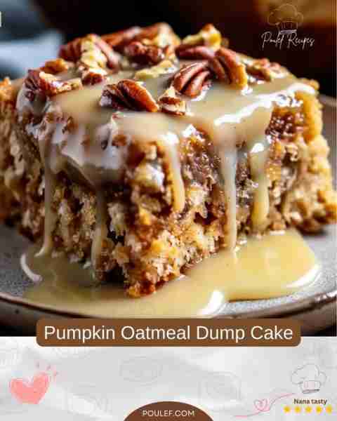 Pumpkin Oatmeal Dump Cake😍 Ingredients: 1 can (15 oz) pumpkin puree 1 can (12 oz) evaporated milk 3...