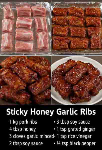 Sticky Honey Garlic Ribs Recipe🤤😍 - Don't LOSE THIS RECIPE😍 Ingredients 2 lbs pork ribs (baby bac...