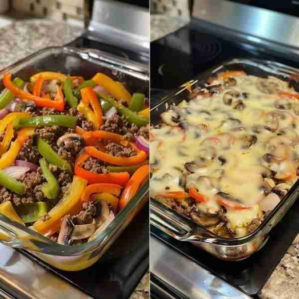 Philly Cheesesteak Casserole This low-carb, high-fat casserole is loaded with tender beef, sautéed p...
