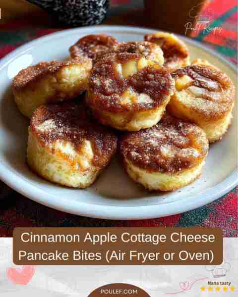 Cinnamon Apple Cottage Cheese Pancake Bites (Air Fryer or Oven) 🍎🥞 These mini bites are soft, fluf...