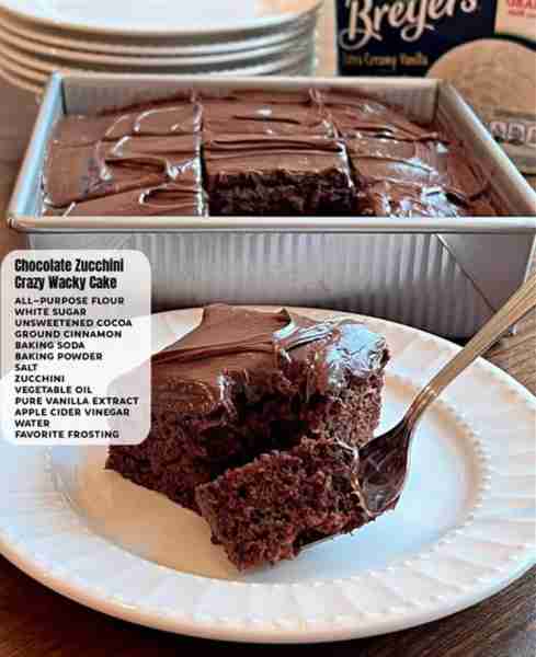 Chocolate Zucchini Crazy Wacky Cake! Moist, chocolatey, and unbelievably easy—It's the dessert every...