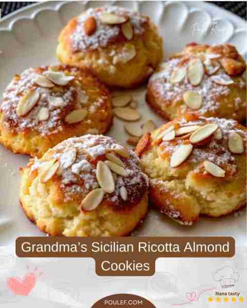 Grandma’s Sicilian Ricotta Almond Cookies – Crunchy, Nutty & Full of Old-World Charm 🌰🍪 These deli...