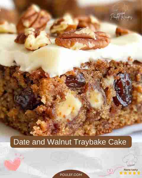 Date and Walnut Traybake Cake 🍰🌰 This moist and delicious traybake is a comforting treat, with the...