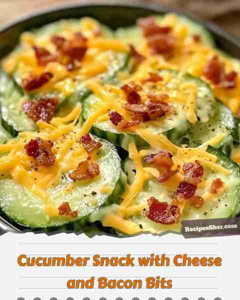 Cucumber Snack with Cheese and Bacon Bits 🥒🧀🥓 Refreshingly delicious and perfect for any occasio...