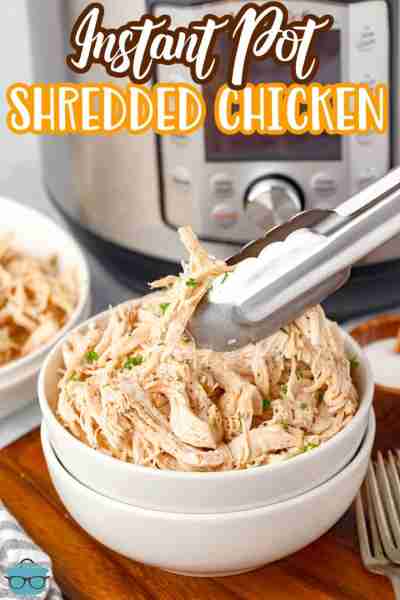 Instant Pot Shredded Chicken makes juicy, tender shredded chicken in no time! It’s perfect for meal...