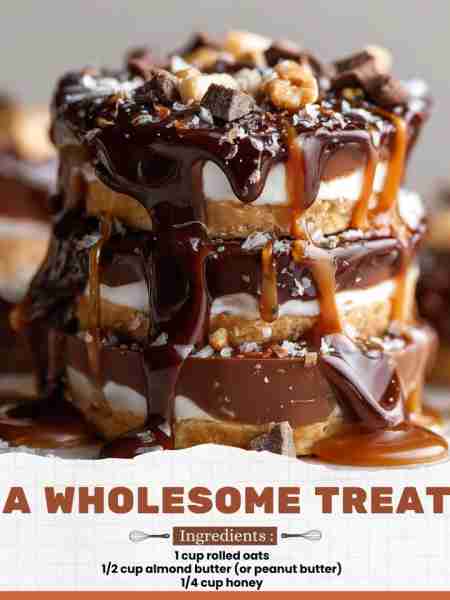 A Wholesome Treat Ingredients: 1 cup rolled oats 1/2 cup almond butter (or peanut butter) 1/4 cup ho...