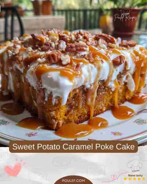 Sweet Potato Caramel Poke Cake There's something heartwarming about a poke cake that brings back mem...