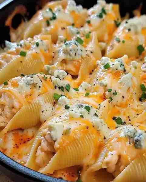 Buffalo Chicken Pasta Shells Ingredients For the Pasta Shells: 20–25 jumbo pasta shells (cooked al d...