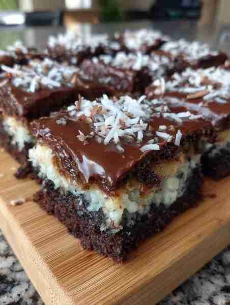 Keto Chocolate Coconut Layer Bars (≈4g net carbs per piece) Ingredients (makes 12 bars) Brownie base...