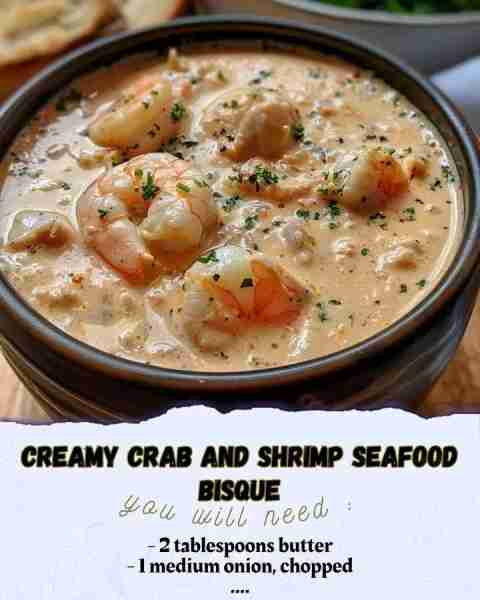 Creamy Crab and Shrimp Seafood Bisque 🦞 😋 A rich and decadent seafood bisque! Creamy Crab and Shri...