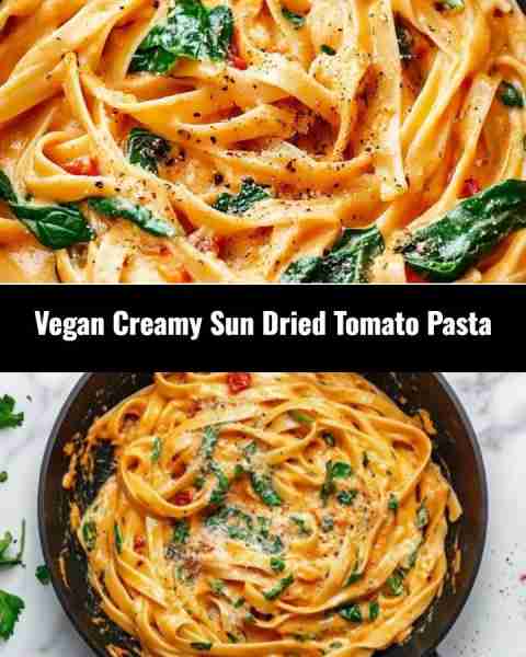 Get ready for a cozy dinner with this Vegan Creamy Sun Dried Tomato Pasta! It's quick and perfect fo...