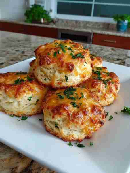 Keto Cheddar Garlic Biscuits (≈3g net carbs each) Ingredients (makes 10 biscuits) 2 cups almond flou...