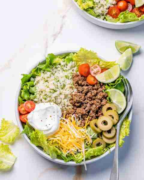 #TacoTuesday in my salad? Big YES! Try our Taco Salad with Cilantro Lime Cauliflower Rice... all the...