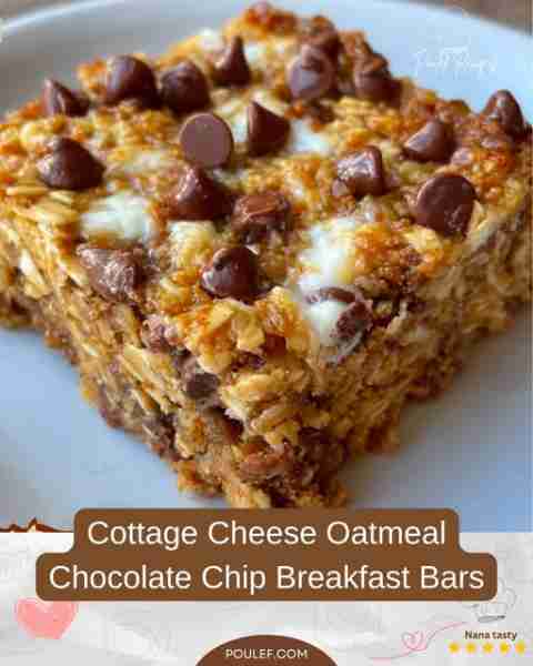 Cottage Cheese Oatmeal Chocolate Chip Breakfast Bars – Grab-and-Go Fuel These chewy breakfast bars b...