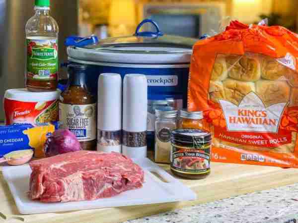 Crock Pot BBQ Beef Sliders Ingredients 2-3 lbs. beef chuck roast ▢1 tablespoon olive oil- to sear th...