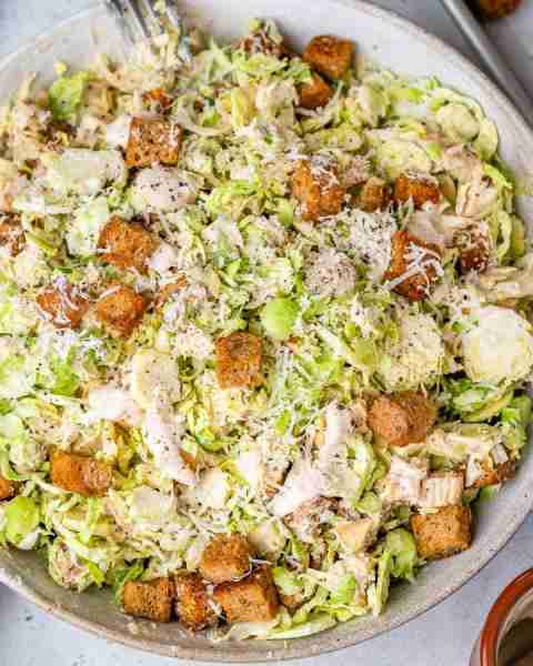 Shaved Brussels Sprouts Caesar Salad AN ULTRA DELICIOUS + NUTRITIOUS, SPIN on the traditional Caesar...