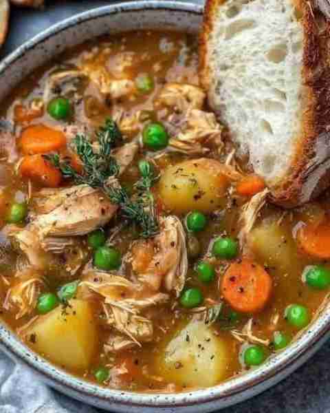 Hearty Chicken and Vegetable Stew Ingredients: - 1 lb chicken breast or thighs, cooked and shredded...