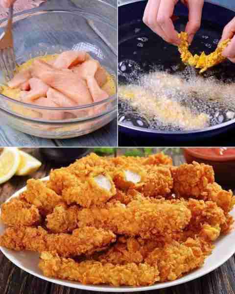 CRISPY CHICKEN STRIPS 😋👇💬
