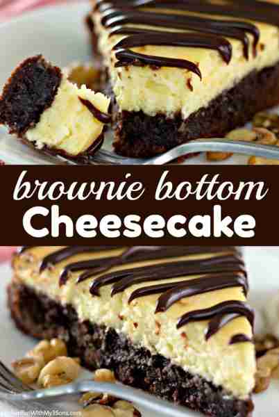 Full Recipe 👇 BROWNIE BOTTOM CHEESECAKE!!! 😍 2 of my favorite desserts together.