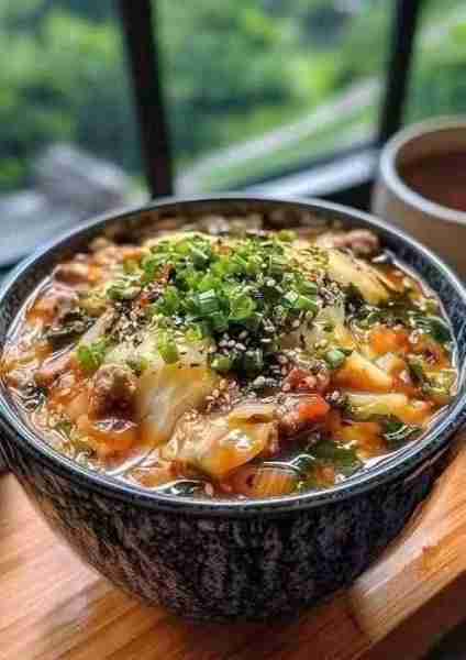 Cabbage Fat-burning Soup A healthy, low-calorie soup packed with vegetables that supports weight los...