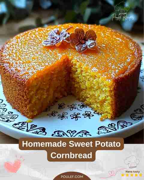 Homemade Sweet Potato Cornbread: Ingredients: 1 cup mashed cooked sweet potato 1 cup cornmeal 1 cup...