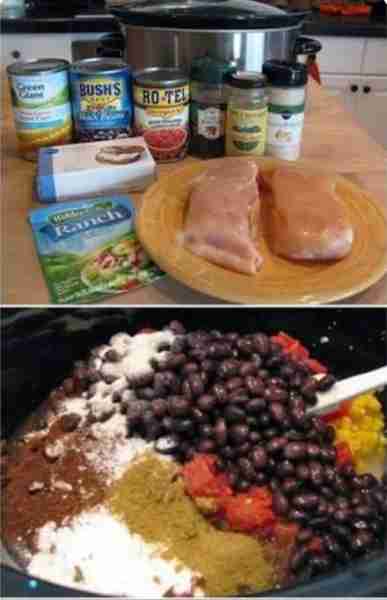 Crock Pot Cream Cheese Chicken Chile (that's a mouthful!) 2 chicken breasts, still frozen 1 can Rote...