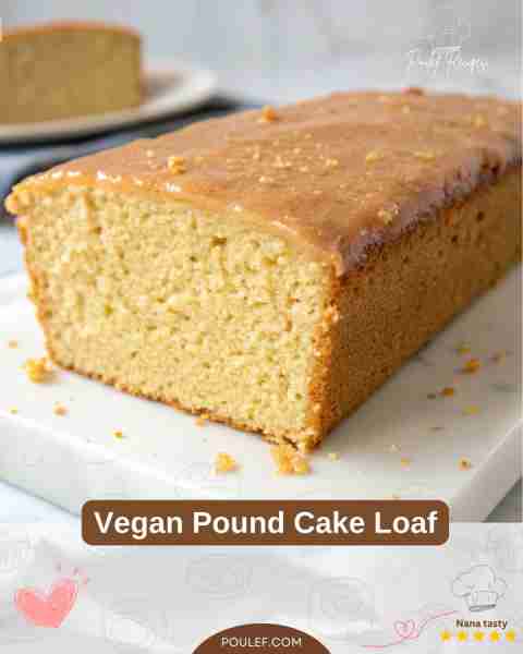 Vegan Pound Cake Loaf Ingredients • 2 cups (250g) all-purpose flour • 1 ½ tsp baking powder • ¼ tsp...