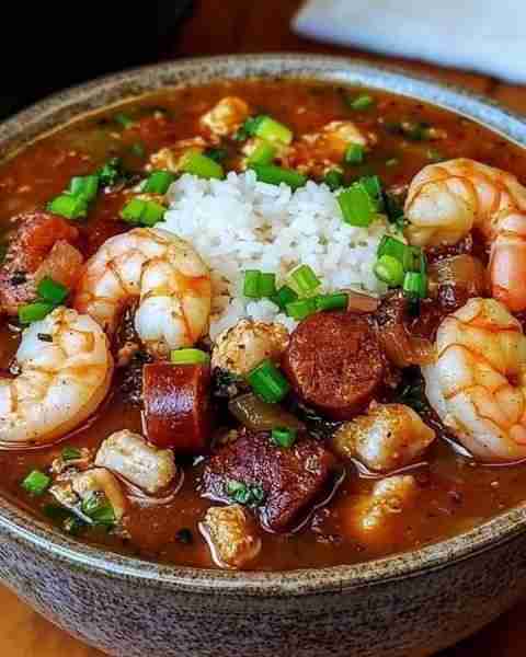 LOUISIANA-STYLE SEAFOOD GUMBO Ingredients: For the Roux: 1 cup vegetable oil 1 cup all-purpose flour...