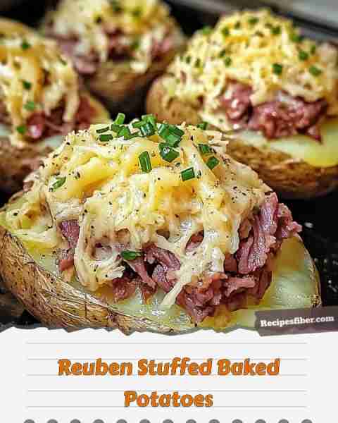 Reuben Stuffed Baked Potatoes 🥔🧀🥩🥬 Delicious twist on a classic dish! 📋 Ingredients - 4 large...