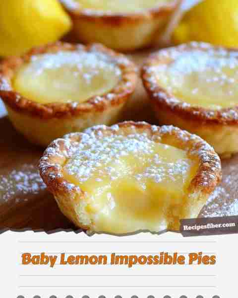 Baby Lemon Impossible Pies 🍋 Delightful mini pies with a refreshing lemon twist! 📋 Ingredients -...