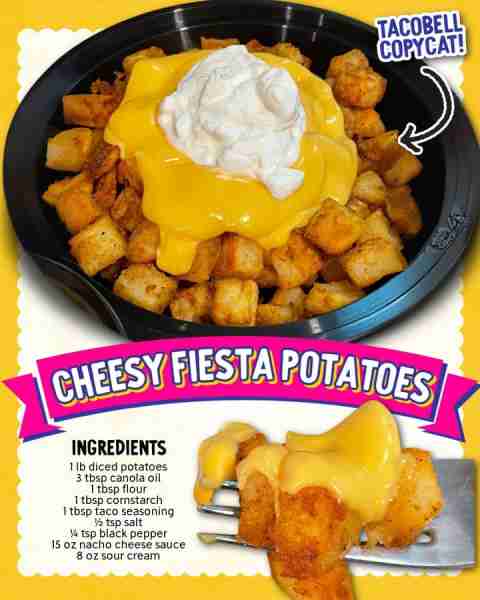 Crispy potatoes smothered in melty cheese and bold fiesta flavors… comfort food done right! 😍 Ingre...