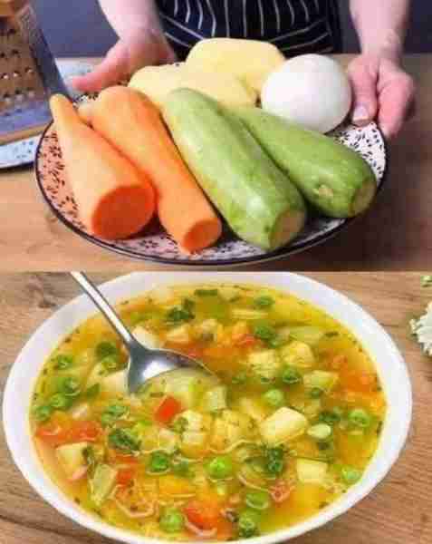 This vegetable soup is like medicine for my stomach! I eat this soup day and night! Healthy! Ingredi...