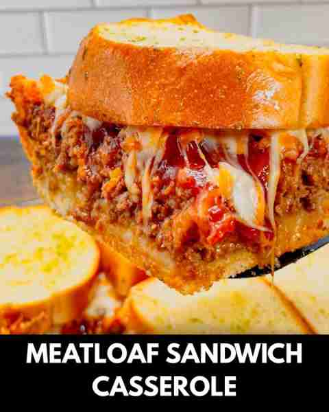 Meatloaf Sandwich casserole is an easy ground beef casserole recipe with all the flavours of the cla...