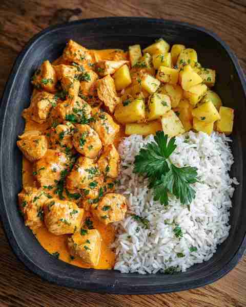 🍛🔥 Epic Creamy Chicken Curry with Rice & Spiced Potatoes 🍗🥔🍚 Prep Time: 20 minutes Cook Time: 3...