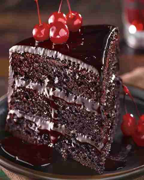 Decadent Chocolate Cherry Cake Recipe ingredients: For the Cake Layers 1 ½ cups all-purpose flour 1...
