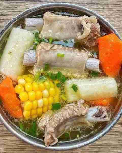 Pork Rib Soup with Carrots, Corn, and Radish Ingredients: 1 lb pork ribs, cut into 1-inch pieces 1 l...