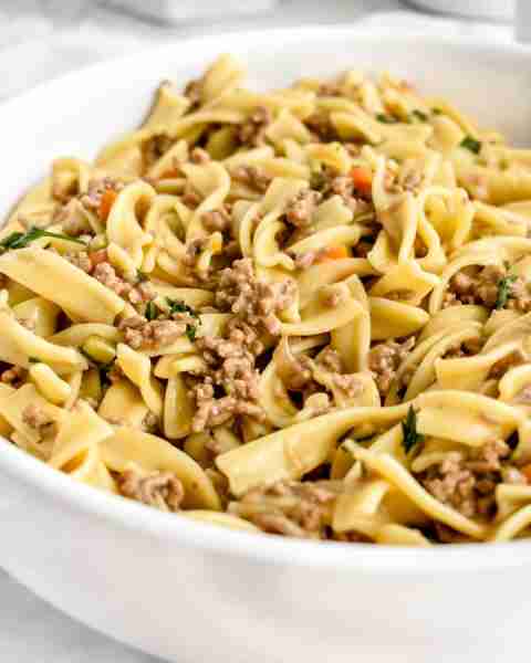 This quick and easy Stove Top Ground Beef and Noodles recipe is a satisfying family dinner that is r...