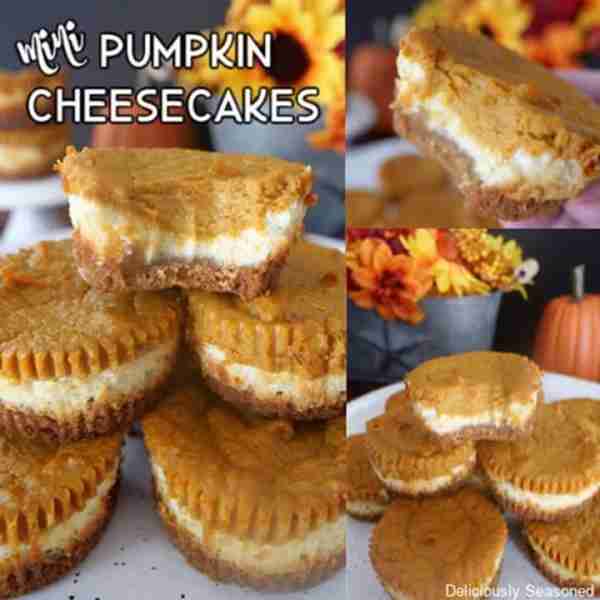 Mini Pumpkin Cheesecakes! 🎃🧡 The perfect Fall Dessert with two Classics in One! RECIPE BELOW! 🎃