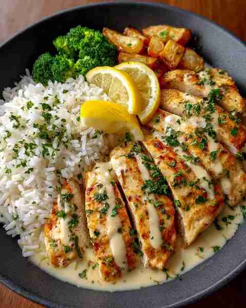 Was told not to skip this — Creamy Lemon Chicken Bowl with Rice, Potatoes & Broccoli